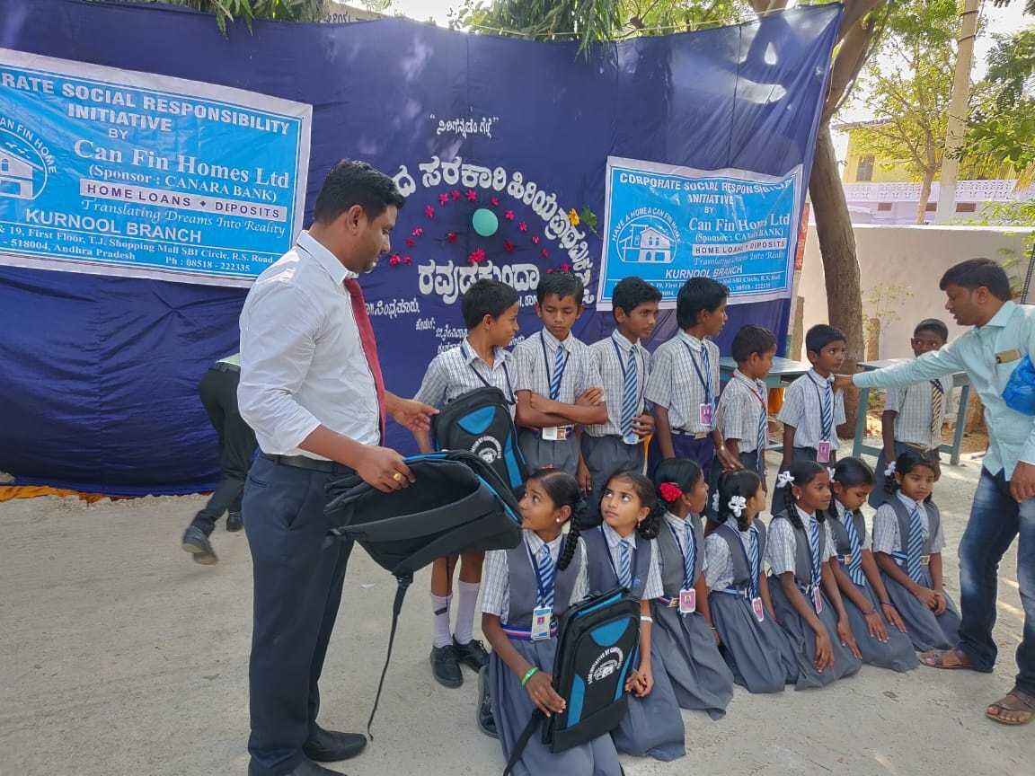 A CSR activity of Kurnool Branch to Government Higher Primary School, Ravudukunda