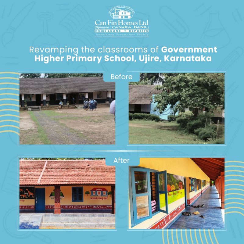 Revamping the classrooms of Government Higher Primary School, Ujire, Karnataka