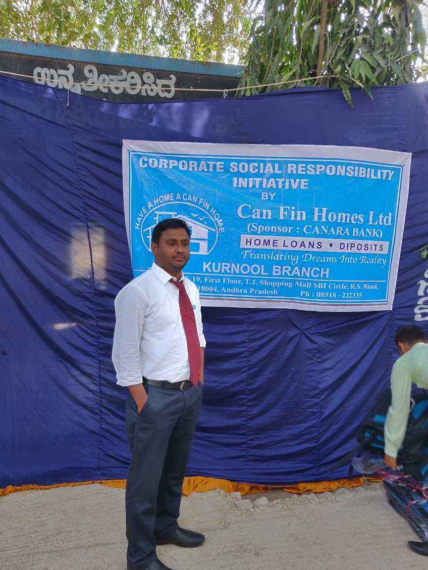 A CSR activity of Kurnool Branch to Government Higher Primary School, Ravudukunda