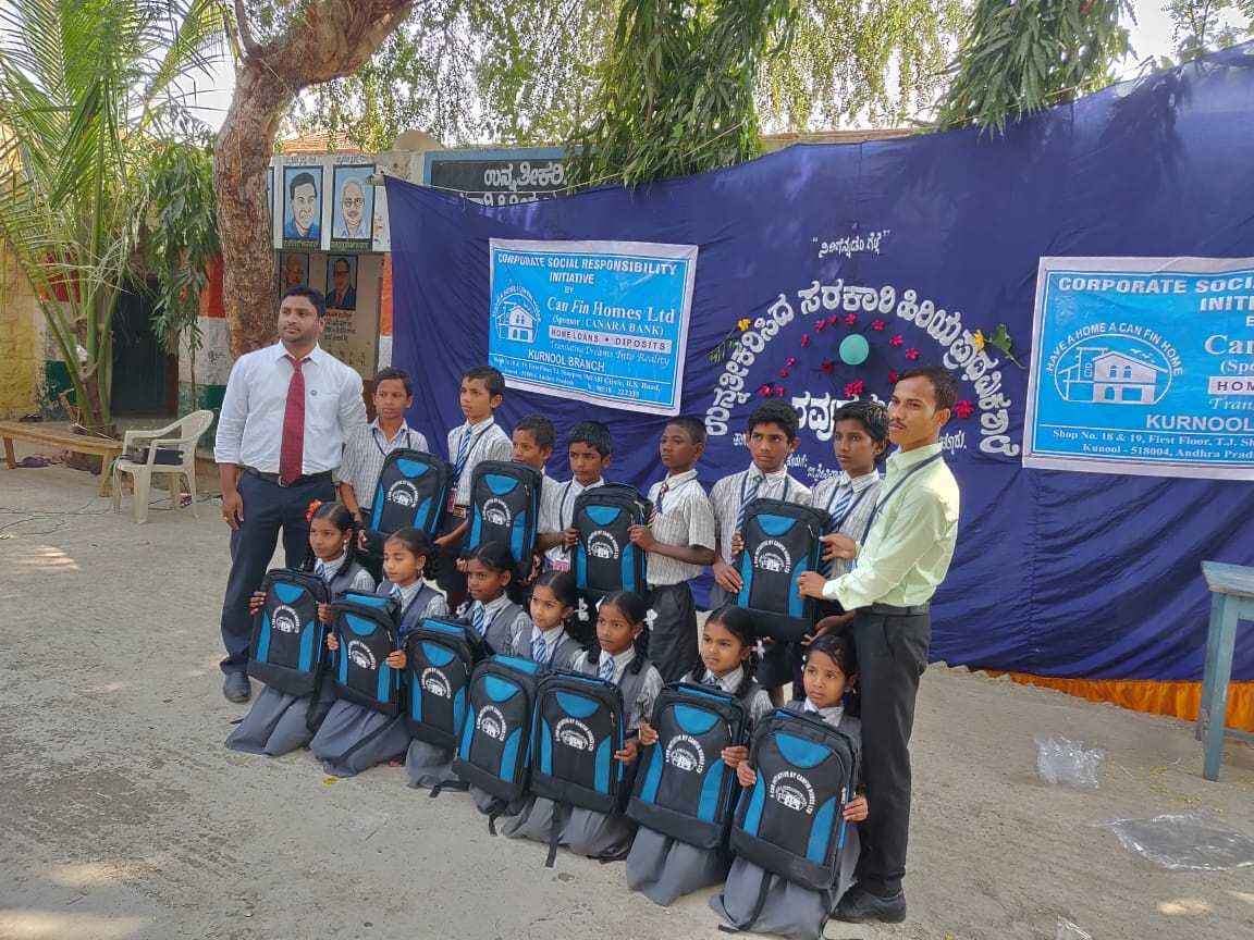A CSR activity of Kurnool Branch to Government Higher Primary School, Ravudukunda